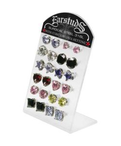 12 Pairs Acrylic Earstuds Display Tr - Display only