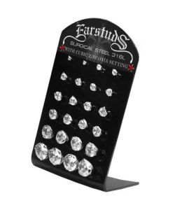 12 Pairs Acrylic Earstuds Display Bk - Display only