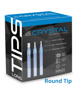 Crystal long tips - round - Box of 50 - 3 bis 15