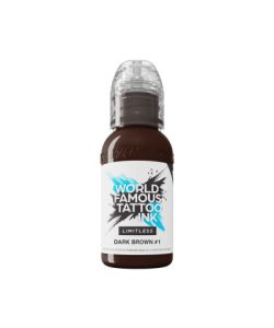 World Famous Limitless Tattoo Ink - Dark Brown 1 30 ml