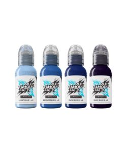 World Famous Limitless Tattoo Ink - Shades of Blue Collection - 4x 30ml