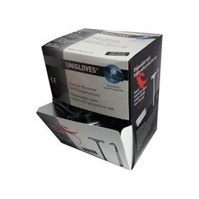 UNIGLOVES EINMALRASIERER EINSCHNEIDIG SCHWARZ, BOX À 100